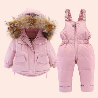 Buy pink Two-Piece Winter Jacket and Snow Pants Set