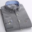 Men Casual Cotton Long-sleeved Shirt