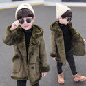 Kids Suede Padded Trench Coat