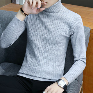 Buy gray Men Slim-fit High Neck Sweater