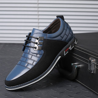 Buy blue Men&#39;s Lace-up Leather Shoes