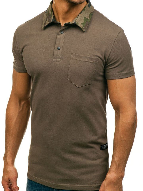 Men Solid Color Polo Shirts