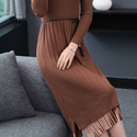 Long-sleeved Knitted Sweater Dress