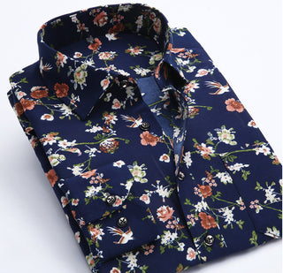 Buy style-2 Men Floral Print Collared Shirt