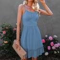 Slim Wrap Chest Ruffle Sling Dress