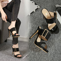 Imitation Leather Viscose Buckle Shoes