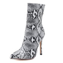 Stiletto Serpentine Pointed Heeled Boots