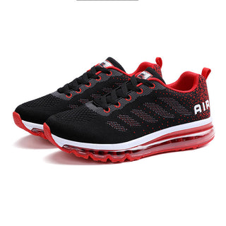 Buy black-red Unisex Fly Woven Upper Casual Shoes