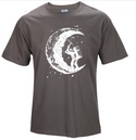 Men's Digging The Moon Print Casual T Shirt