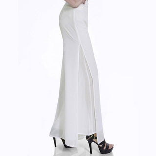 Buy white Chiffon Harem Split Wide-leg Pants