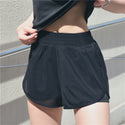 Polyester Mesh Layered Spandex Shorts