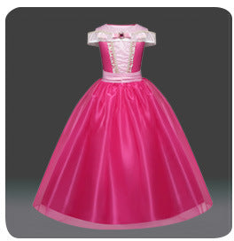 Girls Fashion Simple Solid Color Princess Dress