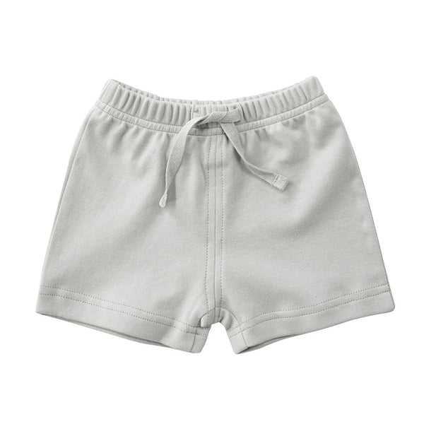 Elastic Waist Solid Colored Cotton Shorts