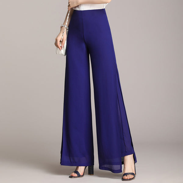 Loose Drape High Waist Slim Straight-leg Flare Pants