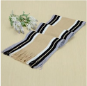 Men Striped Fringe Scarves