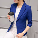 Long Sleeve Solid Color Polyester Blazer