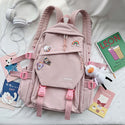 Large Capacity Multi-Pocket Decorated Backpack