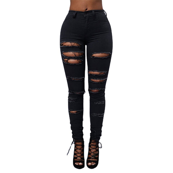 Women Stretch Ripped Skinny Jeans