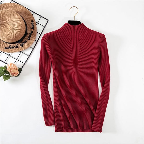 Women Threaded High-Neck Sweater