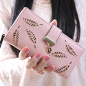 Women Hallow Feather Long Wallet