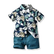 Buy dark-blue Children&#39;s Summer Suit Boys&#39; Shirt and Shorts