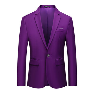 Buy purple Men One-button Slimming Blazer