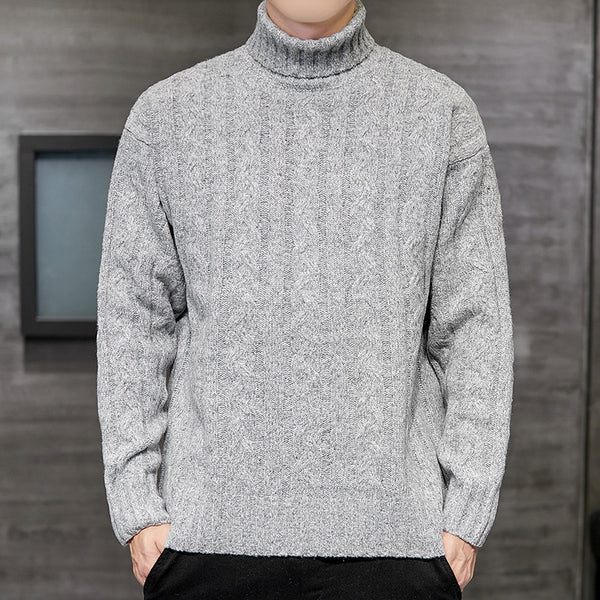 Men Loose High Neck Thickening Sweater