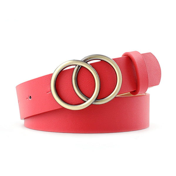 Women Cross-Border Round Buckle Belt