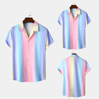 Men Casual Gradient Strips Shirt