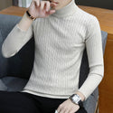 Men Slim-fit High Neck Sweater