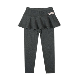 Buy gray Fake Two Piece Pleated Leggings and Skirt