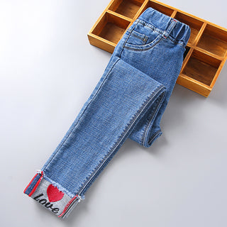 Buy embroidered Embroidered Casual Denim Trousers