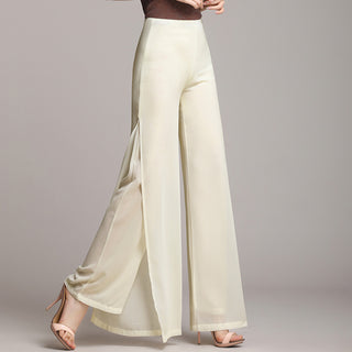 Buy apricot Loose Drape High Waist Slim Straight-leg Flare Pants