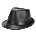 Men Woolen Leather Top Hat