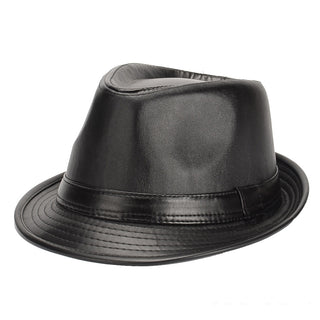 Buy black-leather Men Woolen Leather Top Hat