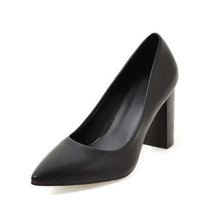 Buy black Women High Quality PU Leather Heels