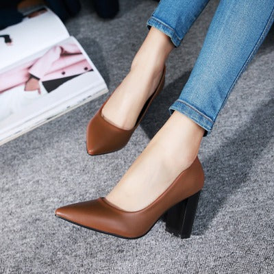 Women High Quality PU Leather Heels