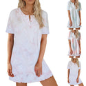 Short Sleeve Tie Dye Pajamas Loungewear Dress