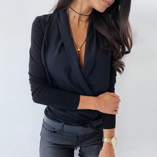 Buy black Women&#39;s Deep V-neck Shirt