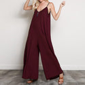 Summer V Neck Long Jumpsuits Casual Loose Rompers