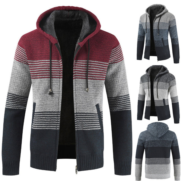 Men Hooded Zipper Sweater