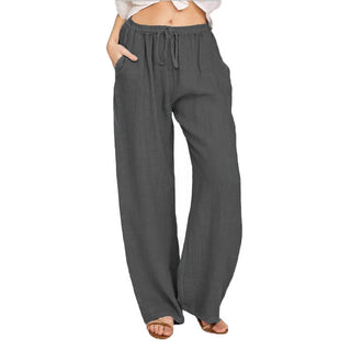 Buy dark-gray Elastic Waist Loose Jogger Pants With Pockets