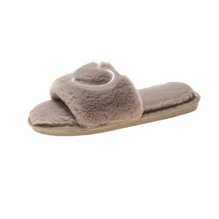 Buy brown Women Heart Lined Slip-on Plush Slippers