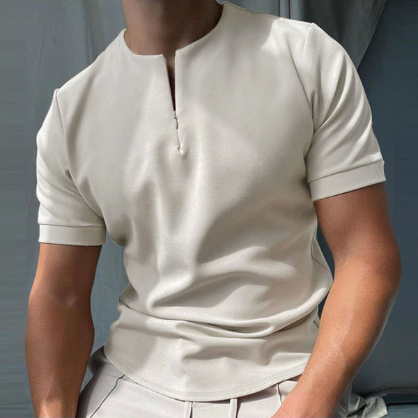 Men Short-Sleeved Patterned Polo T-Shirt