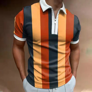 Men Printed Short Sleeve Polo T-Shirt