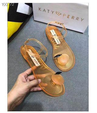 Buy peach Women Flat Heel Jelly Fruit Sandals