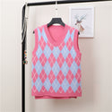 Women College Style Knitted Sweater Vest