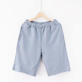 Buy blue Cotton Mid Thigh Elasticated Short