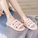 Women Flat Double Strapped Fruit Slip-on Plush Slippers