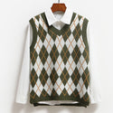 Women College Style Knitted Sweater Vest